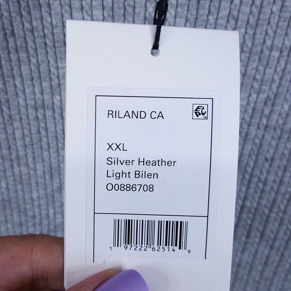 THEORY Sweater Mens XXL Gray Pullover Crew Ribbed Knit RILAND $225 - Picture 3 of 8